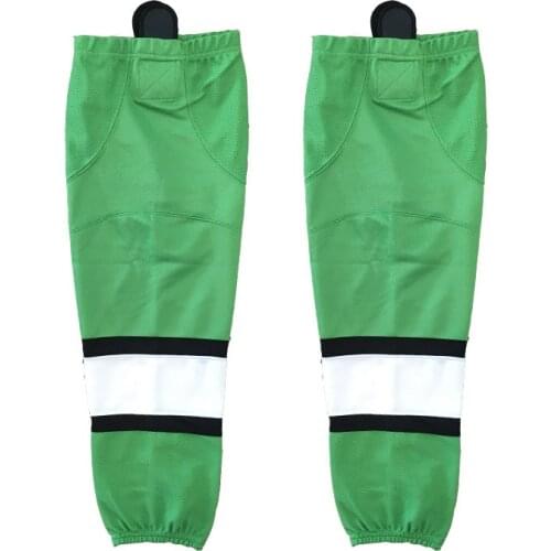 COLDINDOOR 100% Polyester green Ice Hockey Socks Cheap Shin Guards W047