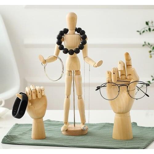 Wooden Figurines Hand Sketch Model Art Decoration Rotatable Joint Frame Sketch Mannequin Office Home Desktop Room Decoration