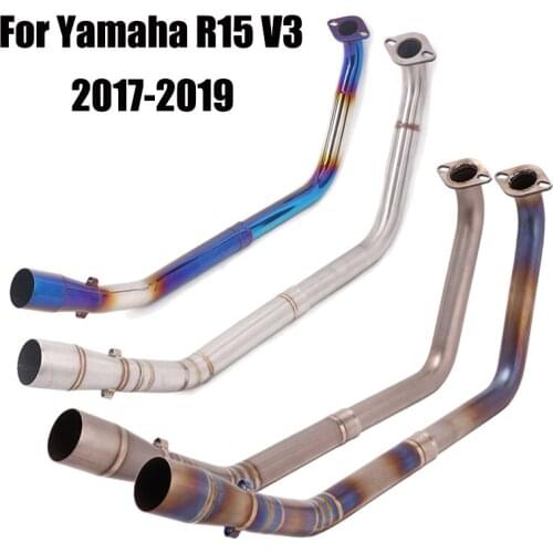 For Yamaha R15 V3 2017-2019 Exhaust Front Connect Pipe Escape Link Tube Stainless Steel Titanium Alloy Slip On 51mm Muffler