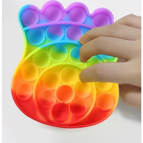Fidget Reliver Stress Toys Rainbow Push It Bubble Antistress Toys Adult Children Sensory Toy To Relieve Autism Dropshipping