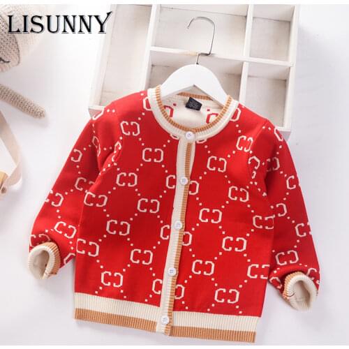 Girls Cardigan Boys Sweater 2021 Autumn European American Style O-Neck Kids Sweater Toddler Coat Children Jacket Baby Clothes