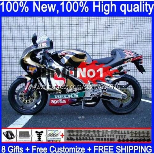 Body For Aprilia RS250 RSV250RR RS-250 RSV250 R 105MC.0 RS 250 RSV 250 R RR 1995 1996 1997 RS250R 95 96 97 Fairing Golden Black