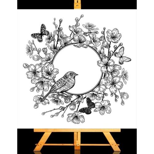 Beautiful Wreath Bird Transparent Stamps New 2021 Rubber Silicone Seal for DIY Scrapbooking Card Making Album Decoroation Crafts