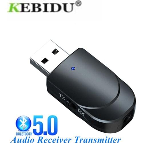 KEBIDU 3 IN 1 Bluetooth 5.0 Audio Receiver Transmitter Mini 3.5mm AUX Stereo Bluetooth Transmitter For TV PC Wireless Adapter