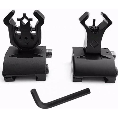 Model 4 AR 15 Tactical Flip up Front Rear Sight Sights Set Iron Diamond Apertures Dual Windage Adjustment