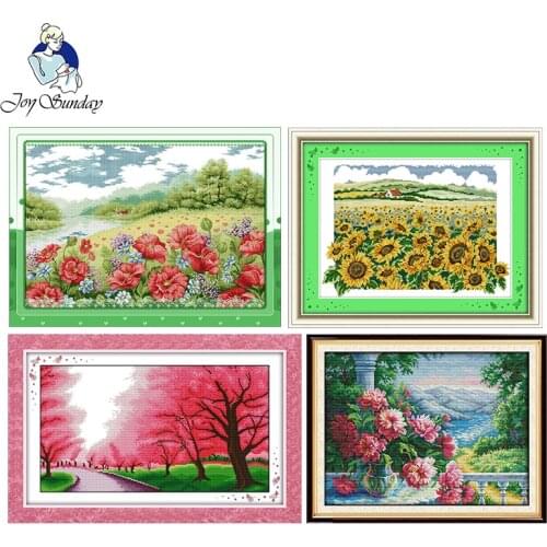 Huahai series landscape Cross Stitch kit 14CT printed patterns DMC fabric on canvas Chinese Embroidery sets for home decorations