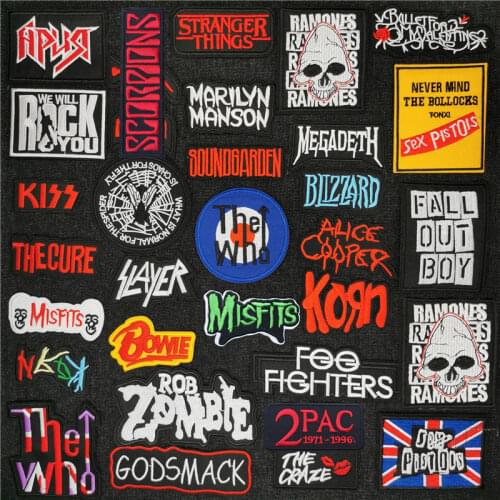 Rock Music Patch for Clothes DIY Applique Ironing Clothing Letter Sewing Supplies Decorative Stripes Punk Badge Appael accessory