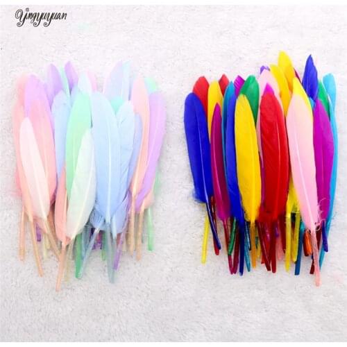 50pcs Good Quality Feather Natural White Goose Feathers 10-15cm Decoration Wedding DIY Colorful Feather Material Accessories