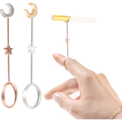 New Star and Moon Ring Cigarette Holder Smoking Ring Anti-finger Smoke Yellow Cigarette Holder Accessories Gifts men women