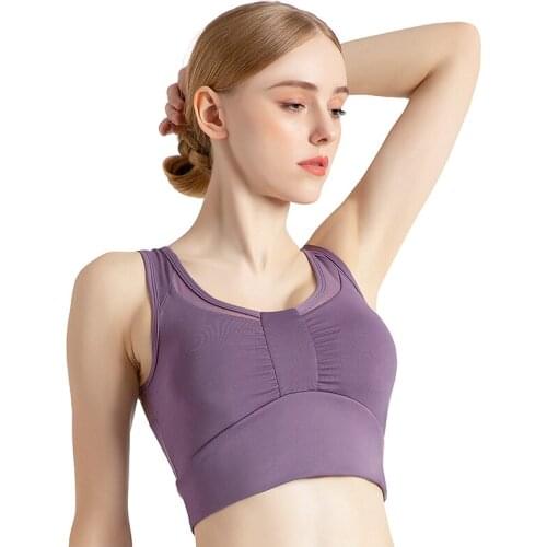 New Fitness Gym Bra Womens High Strength Breathable Running Sport Underwear Yoga Vest Back Bra Sports Type Mujer Size S-XXL