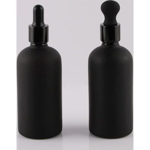 Wholesales 8pcs 100ml Matte Frosted Black Glass Dropper Bottle Empty Perfume Bottles Liquid Bottle Essential Oil Bottles
