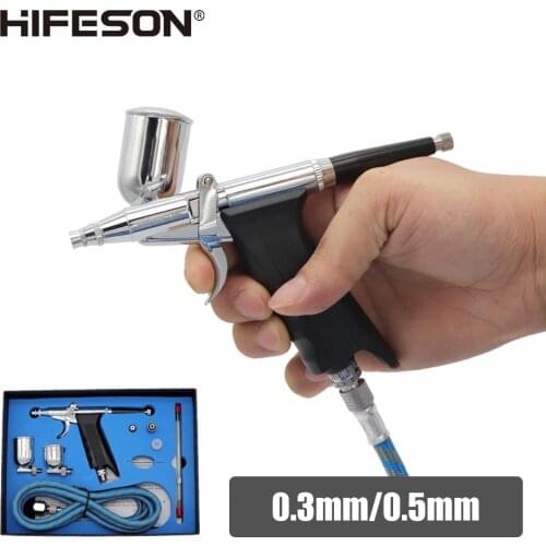 Air Spray Brush Gun Pneumatic Mini Paint Spray Gun Tool 0.3/0.5mm Nozzle AirBrush Pen for Car Commercial Painting Toolbox