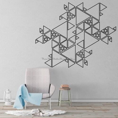 Poly triangle geometric wall decals home living room bedroom office art deco vinyl decals wall stickers wallpaper JH17