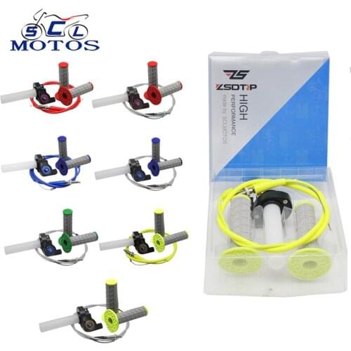 Sclmotos- 7/8'' Twist Throttle Housing Grips Throttle Cable with Handle Grips Pit Dirt Bike Quad ATV CRF50 XL100 KLX110 Racing