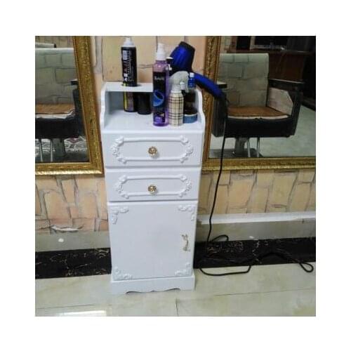 Hair salon white tool cabinet barber shop tool cabinet gold with drawer cabinet hair dryer rack cabinet