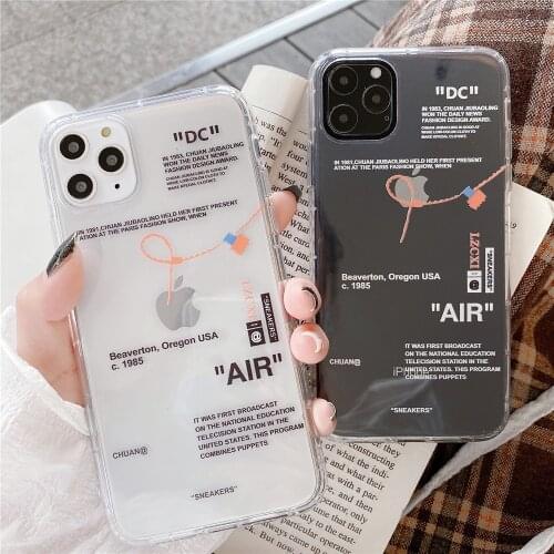 Hot Luxury street brand sneakers Phone Case For iPhone 6 7 8 plus 11 Pro SE X XS MAX fashion label letters Silicone clear cover