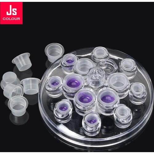 Tattoo Permanent Makeup Pigment Ink Cup Stand Holder Acrylic Square Oval Round Transparent Machine Holder Eyebrow Lips Caps