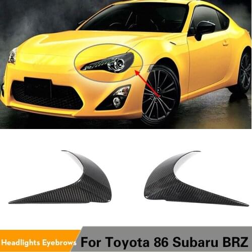 Carbon Fiber Headlights Eyebrows Eyelids Car Stickers Front Eyebrows Trim Cover for Toyota 86 Subaru BRZ 2012-2018