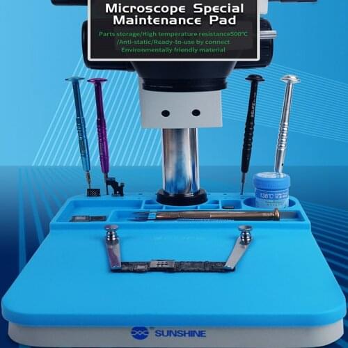 High Insulation Microscope Pad Super Silicone Micro Soldering Mat Suit for All B1 Microscope Base RL-004M With Storage Slot