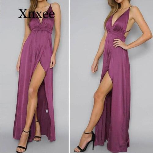 Long Boho Dress Women 2020 Summer Maxi Elegant Party Dress Ladies Floral Dress Female Sexy V-neck Floor Length Backless Dress