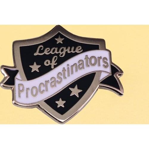 Procrastinators Enamel Pins Creative Metal Cartoon Brooch Men Women Fashion Jewelry Gifts Anime Movie Novel Hat Lapel Badges
