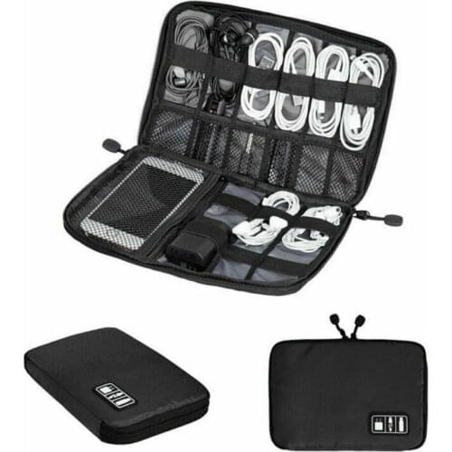 1pcs Travel Electronics Cable Organizer Bag Portable Storage Case for Mobile Phone Hard Drive Cords USB Cables Charger Organizer