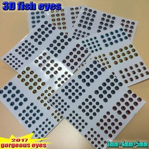 2017 3d fishing lure eyes mix 3mm4mm5mm fly eyes total 828pcs/lot gorgeous fish eyes allure eyes
