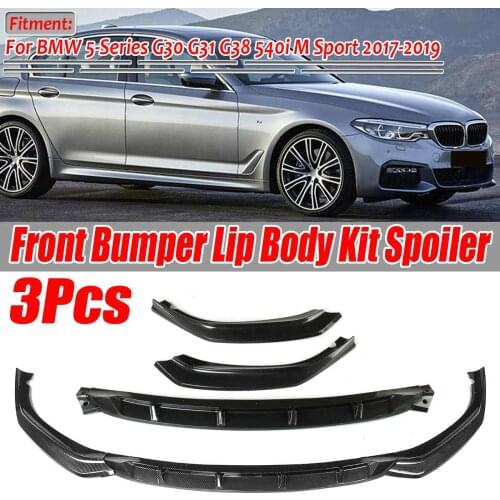 New 3pc Car Front Bumper Lip Splitter Diffuser Body Kit Spoiler Bumper Guard Protector For BMW 5-Series G30 G31 G38 540i M Sport