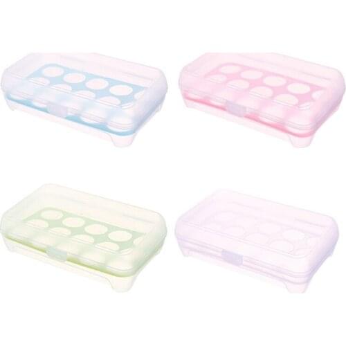 4 Pcs 15 Grids Portable Egg Storage Box Egg Fresh Box Refrigerator Tray Container Kitchen Food Container Organizer