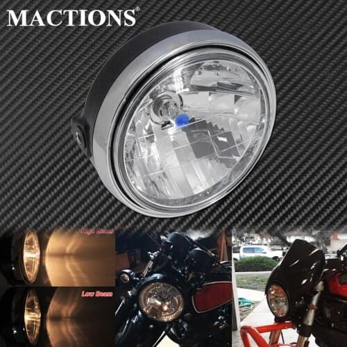 7" Motorcycle Headlight High-low Beam Front Lamp Black&Chrome For Honda Hornet CB400 CB500 CB600 CB1300 VTR250 CB250 VTEC 400