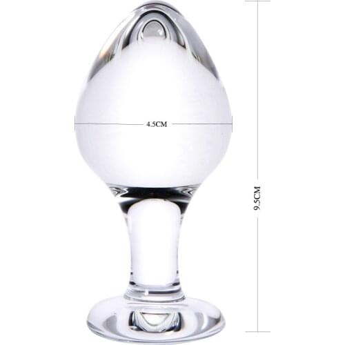 45mm Pyrex glass anal plug dildo crystal anal bead butt prostate massage masturbate adult Sex toy for women men gay Anal toys