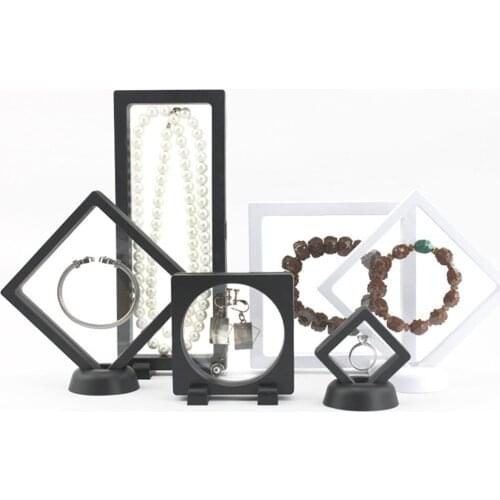 Display Box Floating Presentation Case Protect Jewellery Stones Dustproof Transparent boxes packaging Earring Presentation Case