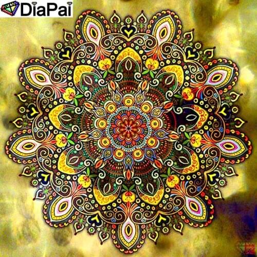 DIAPAI Full Diamond "Religious Mandala" DIY 5D Diamond Painting Cross Stitch Home Decor Picture Of Rhinestone Handmade A13208