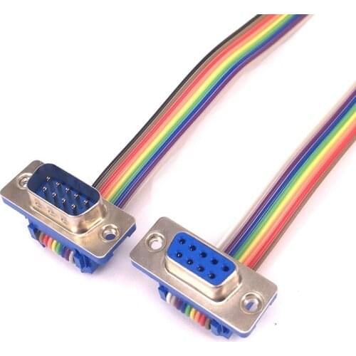 DIDC DB9 Pin Ribbon Cable DIDC-9P Male to Female Male to Male Female to Female Flat Cable DR9 COM Connector Cable