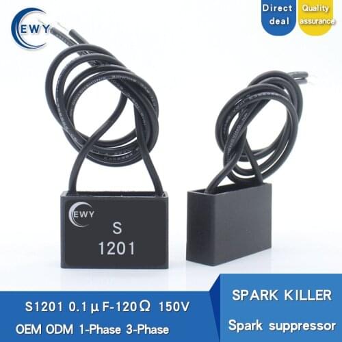 SPARK KILLER S1201 single phase spark quencher 0.1uF 120R 150V Spark suppressor RC SUPPRESSOR absorption of back electromotive