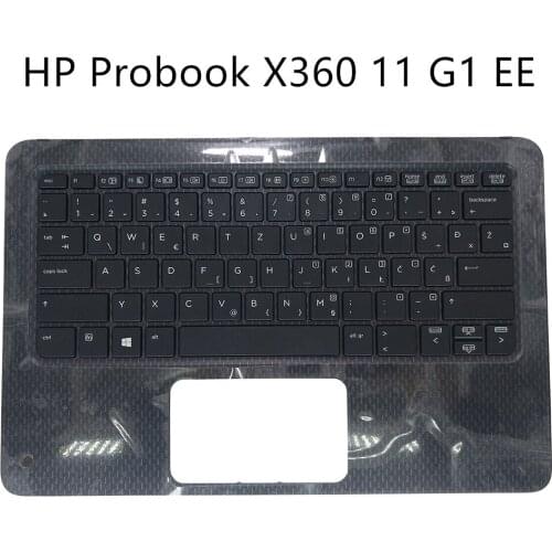 UI keyboard for HP Probook X360 11 G1 EE WB Bosnian Slovenian Croatian Serbian black with Palmrest Top Case 951774 V1487268S1