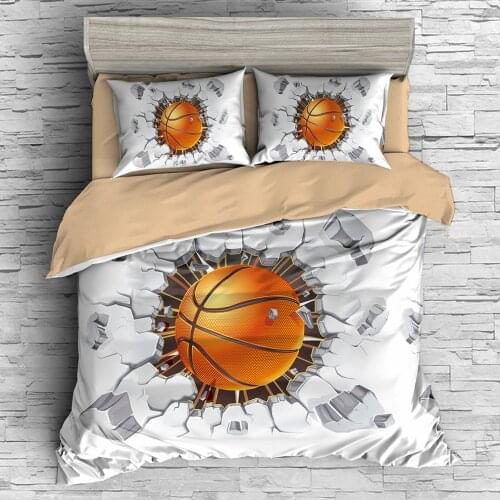 Fanaijia 3d basketball printing bedding set luxury sport Duvet Cover set queen size boy Bed Set