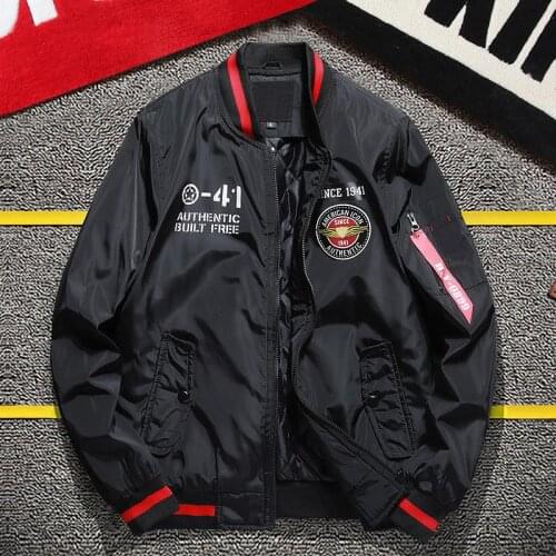 New Arrival Men Jackets Autumn Winter Warm Black Baseball Uniform Casual Outwear Since1941 Printed Flight suit Fashion Jackets