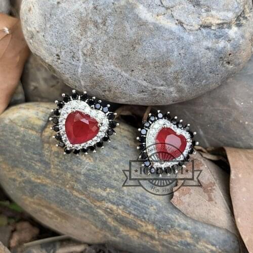 Small Cute Women AAAAA Cubic Zirconia Micro Pave Heart Shaped Stud Earrings