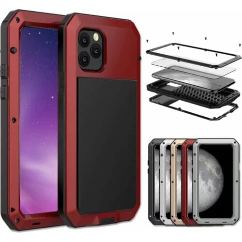 360 Full Protect Metal Shockproof Case for iPhone 11 Pro XS MAX XR 8 7 6S 6Plus 5 SE 2020 Luxury Aluminum Doom Armor Phone Cover