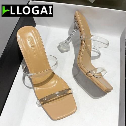 Fashion Women Sandals Transparent PVC Jelly Crystal Heel Women Sexy Peep Toe Clear High Heels Summer Sandals Pumps Shoes 2021