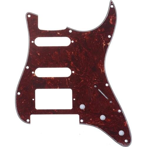 Musiclily Pro 11-Hole Strat HSS Guitar Pickguard for American/Mexican Fender Strat Floyd Rose Bridge Cut, 4Ply Vintage Tortoise