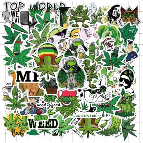 10/50Pcs/set Smoking Funny Characters Weed Leaves Graffiti Sticker Toys Luggage For Fashion Laptop Decals Suitcase Skateboard