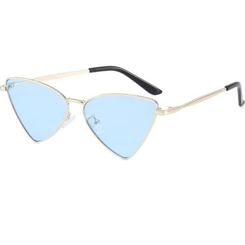 New Punk Sunglasses Women Triangle Oculos Unique Glasses Metal Frame Fashion Sun Glasses Men Trendy Cat Eye Sunglasses