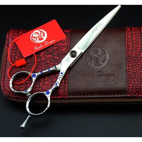 Hairdressing Scissors 679# 7.0'' 19cm Brand Purple Dragon TOP GRADE Rhinestone 440C Dogs Cats Pets Cutting Scissors Hair Shears