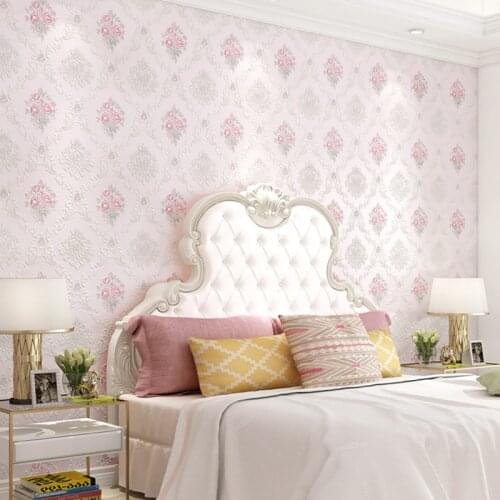 Pastoral European Flower Wallpaper 3d Wedding Room Peel and Stick Pink Wallpapers Mural Living Room Decor Wall Paper Art W243