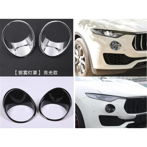 Fit For Maserati Levante 2016 Car Front Fog Light Lamps Cover Bezels Styling Trim Sticker ABS 2pcs/Pair Car-covers