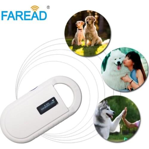 Free shipping RFID 134.2KHz FDX-B ID64 ISO CE Rohs Animal mini portable Handheld Reader vet microchip scanner for dogs