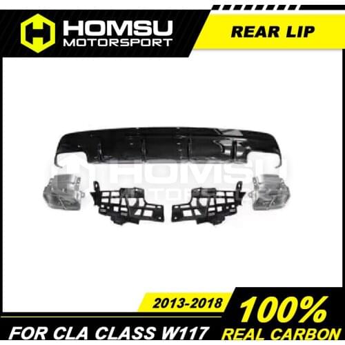 PP Rear Bumper Diffuser Lip with Exhaust Tips Diffuser for Merce-des Benz CLA Class W117 CLA200 CLA220 CLA260 CLA45 2013-2018