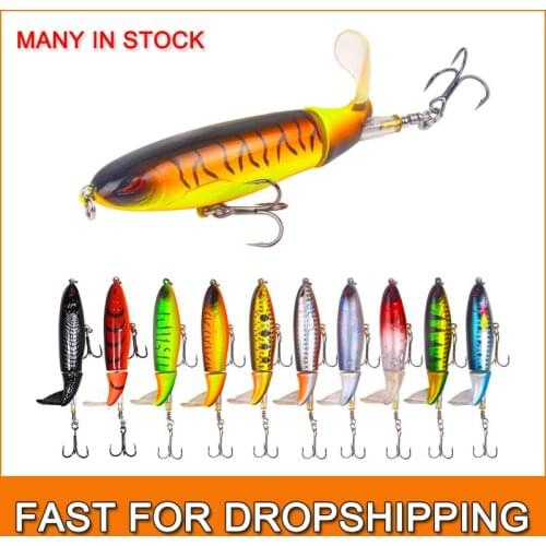 1Pcs 13/15/35g Topwater Fishing Lure Whopper Popper Artificial Bait Hard Soft Rotating Tail Fishing Tackle Fishing Bait